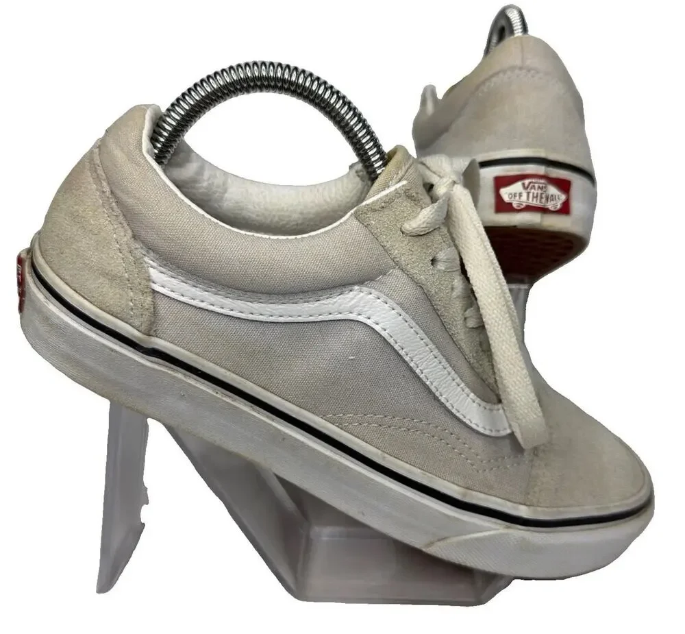 Vans Old Skool Low Sneakers Women’s 7 Men’s 5.5 Light Gray White Skateboard Y2K
